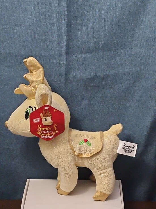 Sugar Loaf Other - Sugar Loaf Santa’s Classic Reindeer | DASHER White Gold Sparkle Plush | Rare